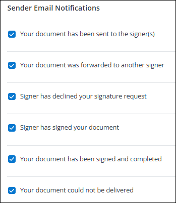 Sender Email Notifications